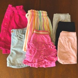 7 piece toddler girls sizes 5T/4-5 skirts and shorts bottoms bundle